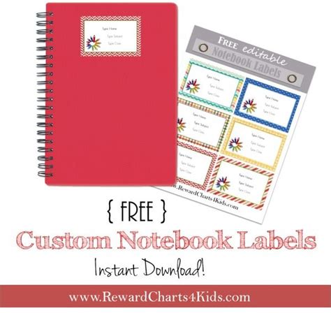 Custom Notebook Labels Notebook Labels Kids School Labels School Labels