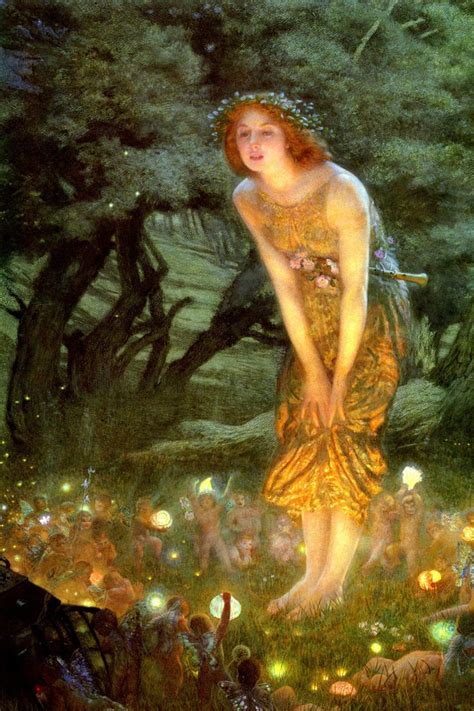Midsummer Eve Girl Fairy Forest Little Fairies 1909 By Edward Etsy In