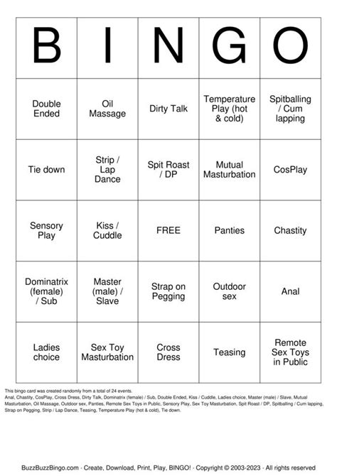 Kinky Bingo Bingo Cards To Download Print And Customize