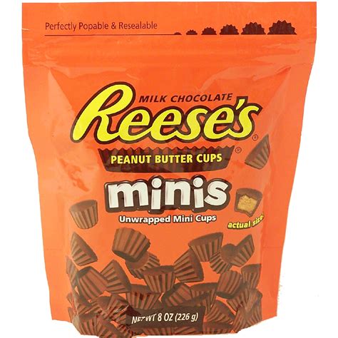 Reeses Minis Peanut Butter Cups Unwrapped 8oz Candy Chocolate