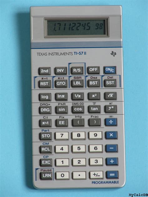 Mycalcdb Calculator Texas Instruments Ti 57 Ii Version 3