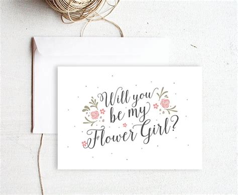 Will You Be My Flower Girl Cards Card To Ask Flower By Paperdainty