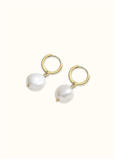 Golden Pearl Earrings Jewelry Azazie