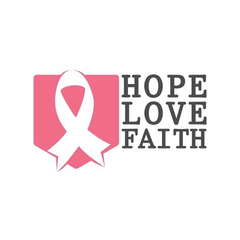 आशा है कि प्यार और विश्वास के खिलाफ लड़ाई गुलाबी गुलाबी रिबन स्तन कैंसर