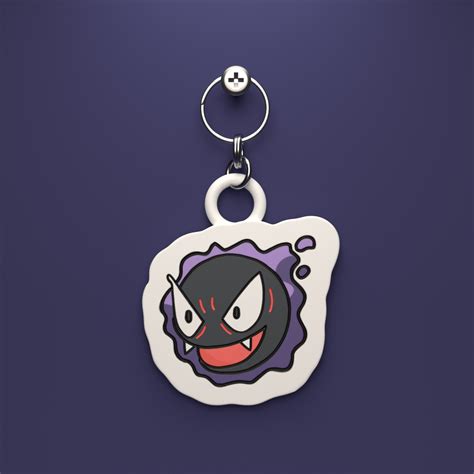 Stl File Pokemon Gastly Head Keychain Easy Print No Supports・3d
