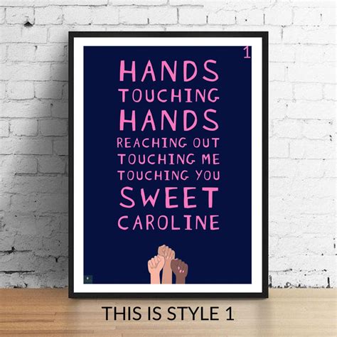 Sweet Caroline Lyrics Print Neil Diamond Inspired Music Poster
