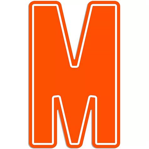 Giant Orange M Letter Outdoor Sign 30in Party City