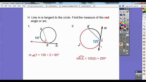 Define a chord of a circle. Geometry Review For Test on Chapter 10 on Circles - YouTube