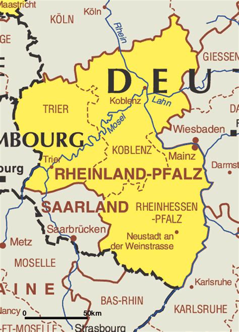 Map Rhineland Palatinate Rheinland Pfalz Online