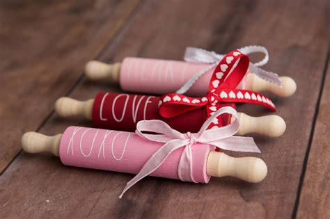 Mini Farmhouse Rolling Pins Valentines Day Cricut Craft A Moms