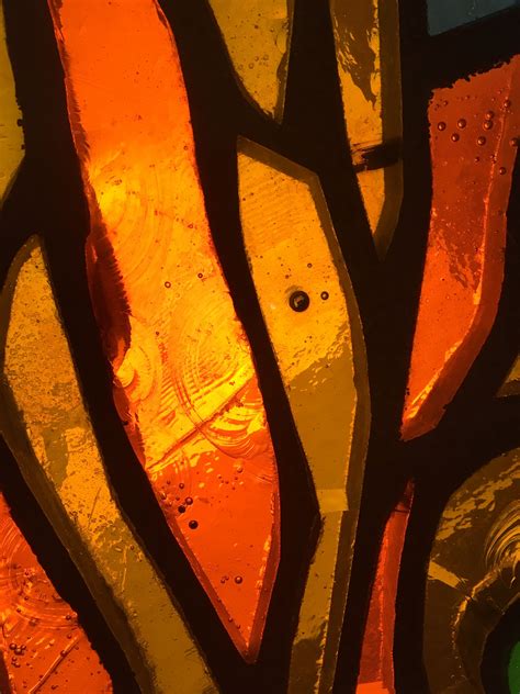 Stained Glass Orange Glass Art Sculpture Glass Art Glass Wall Art