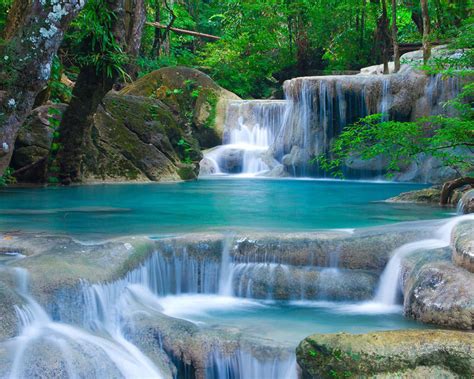 Thailand Waterfalls The Beauty Of Nature Landscape Hd Wallpapers