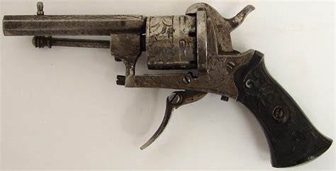 Belgian Pinfire 22 Caliber Revolver With Fine Gutta Percha Grips