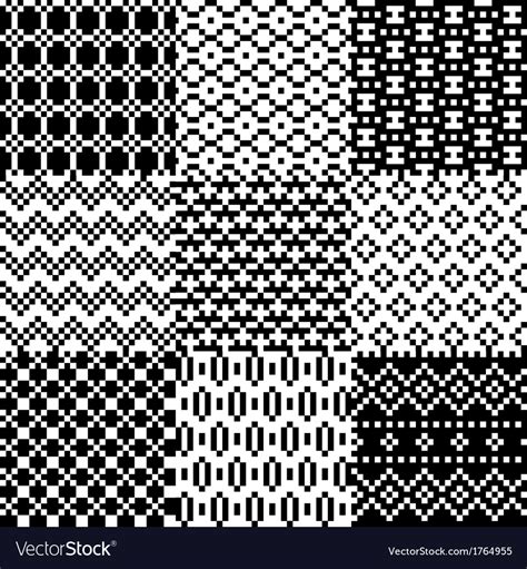 Seamless Pixel Patterns Set Royalty Free Vector Image