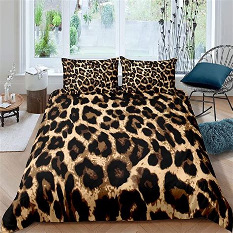 Erosebridal Leopard Print Bedding Sets Full Size 3 Pcs