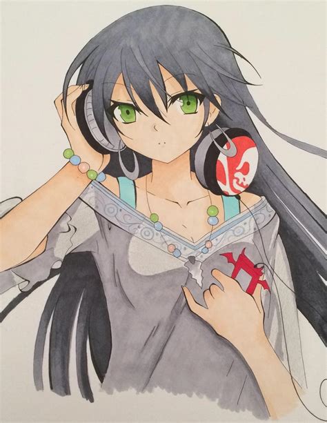 Anime Girl With Headphones By Erinnyon On Deviantart