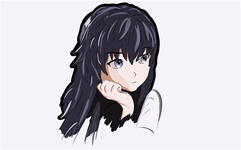 Download Wallpaper 3840x2400 Anime Girl Sadness Look 4k