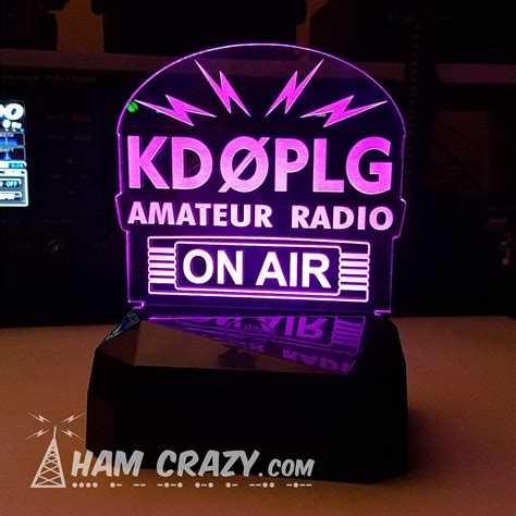 ham radio lighted on air callsign display led amateur radio etsy