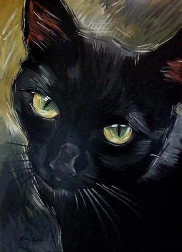Big Black Cat Painting Original Oil Painting Of A Black Ca Flickr
