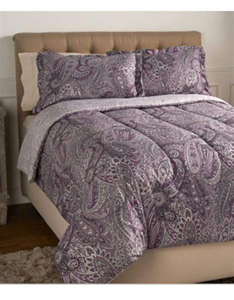 Purple Paisley Queen Size Reversible Comforter And Sham By Valerie