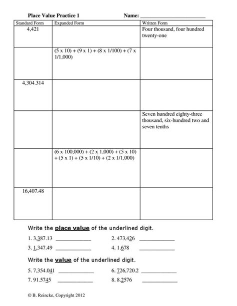 5th Grade Expanded Form Worksheet
