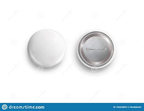 Blank White Vector Badge Realistic White Blank Badge Pin Brooch