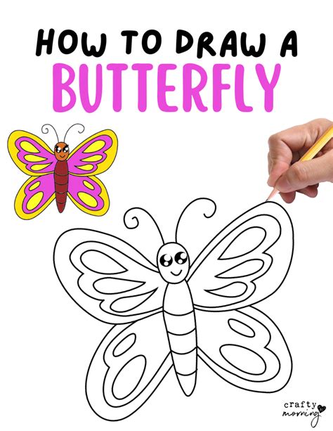 How To Draw A Butterfly Easy Step By Step Crafty Morning