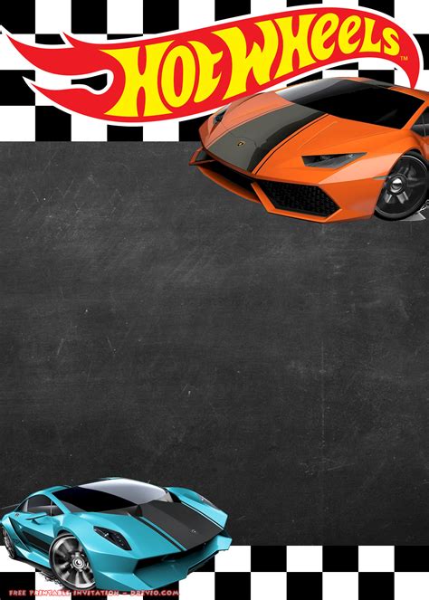 Free Printable Hot Wheels Invitation Template And Party