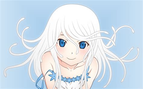 Monogatari Series Sengoku Nadeko Anime Anime Girls White Hair Blue Eyes Wallpapers Hd