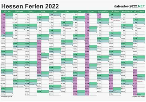 FERIEN Hessen 2022 - Ferienkalender & Übersicht