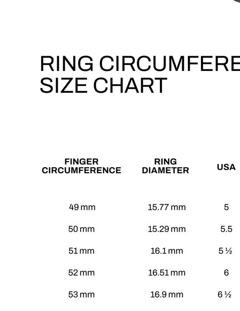Ring Size Charts Templates Design Free Download