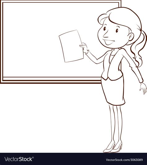 A Plain Sketch Of A Teacher Royalty Free Vector Image