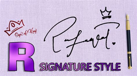 R Signature Style Signature For Name Rafaqat Sign Of King Youtube