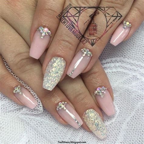 70 Simple Crystal Rhinestone Nail Designs For Summer Winter Fall Spring