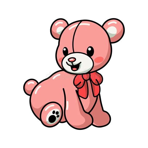 Cute Teddy Bear Cartoon Sitting Stock Vector Illustration Of Happy