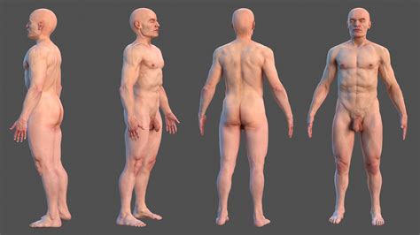 Male Full Body Nude 3D Model 149 3ds Blend C4d Fbx Ma Obj Max