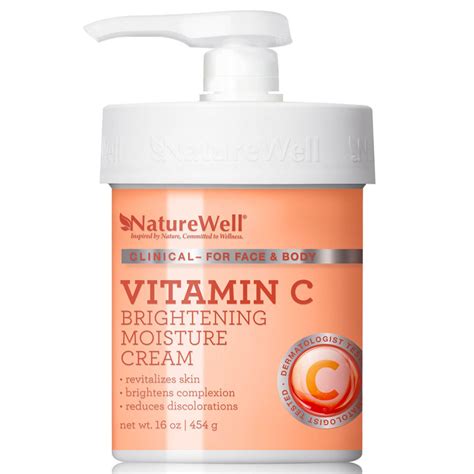 Naturewell Vitamin C Brightening Moisture Cream For Face And Body 16 Oz