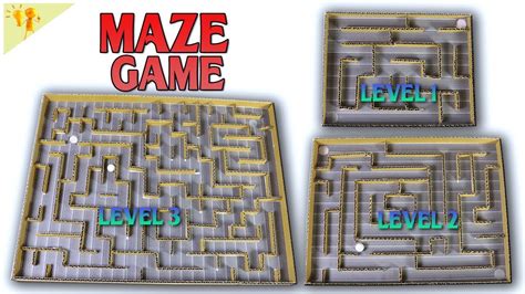 How To Make Maze Game With 3 Levels From Cardboard Amazing Game Youtube