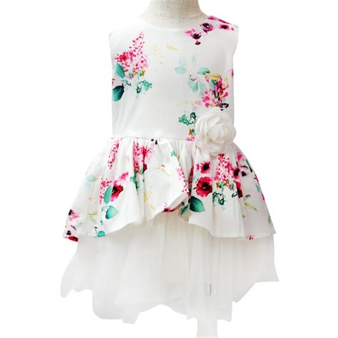 Wholesale Flower Summer Dresses For Kids Casual Dresses Lace Child Wear