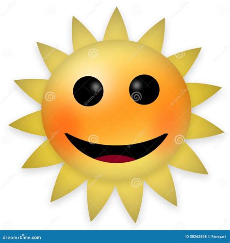 Happy Bright Sun Emoticon Stock Illustration Illustration Of People