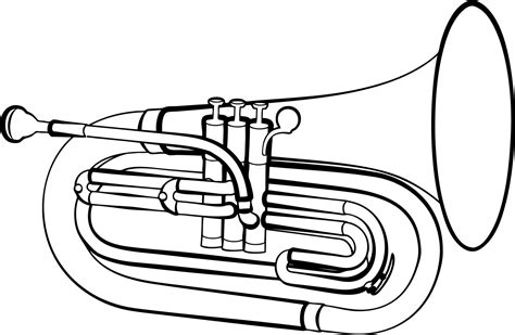 Baritone Horn Marching Euphonium Drawing Musical Instruments Clip Art