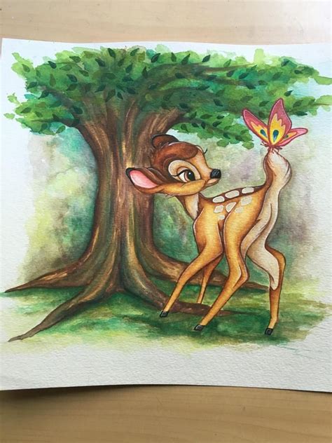 Disney S Bambi Watercolor Painting PRINT Etsy Water Painting