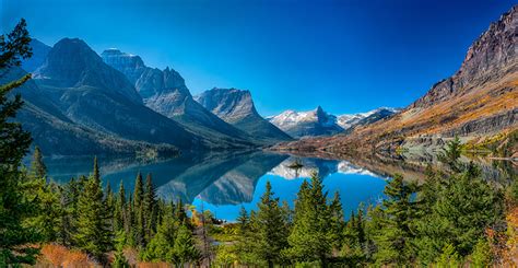 Pictures Usa St Mary Lake Glacier National Park Nature Spruce