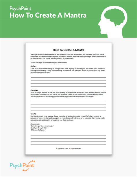 How To Create A Mantra Worksheet Psychpoint
