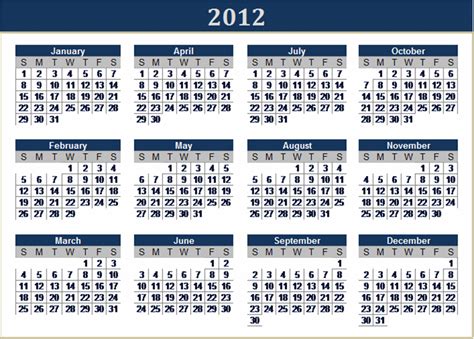 Download These Excel Calendars For 2012 From Microsoft Office