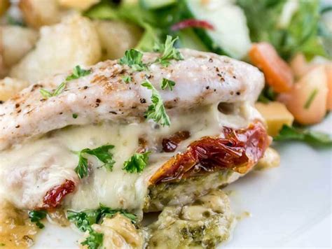 This easy caprese stuffed chicken dinner is simple enough for weeknights, and fancy enough to make for guests too. Breast of Chicken Stuffed with Mozzarella, Sun-dried ...