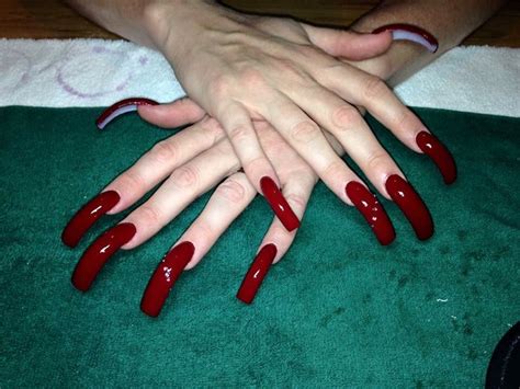 Super Long Red Nails Long Red Nails Curved Nails Red Nails