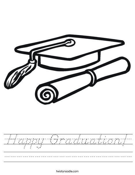Happy Graduation Worksheet Dnealian Twisty Noodle