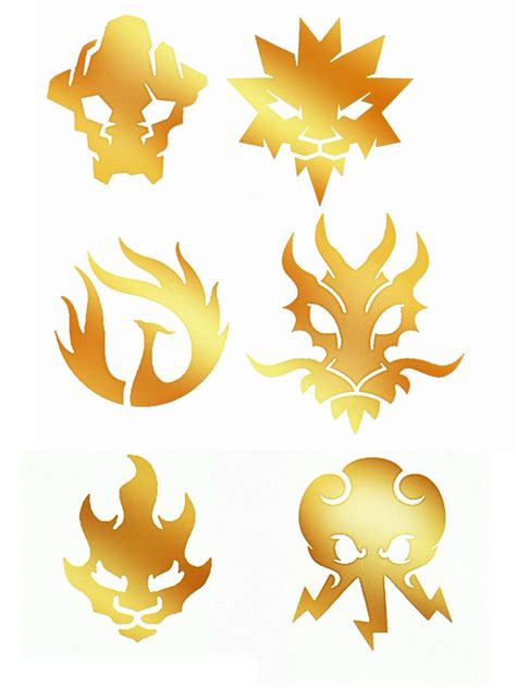 Some Gold And White Designs On A White Background With The Wordsfire