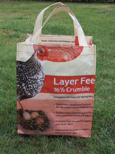 Recycled Chicken Feed Bag Tote Bag